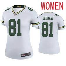 Women Green Bay Packers #81 Josiah Deguara Nike White Game NFL Jersey->women nfl jersey->Women Jersey